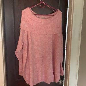 Pink Style & Co Plus Cowlneck Cozy Sweater